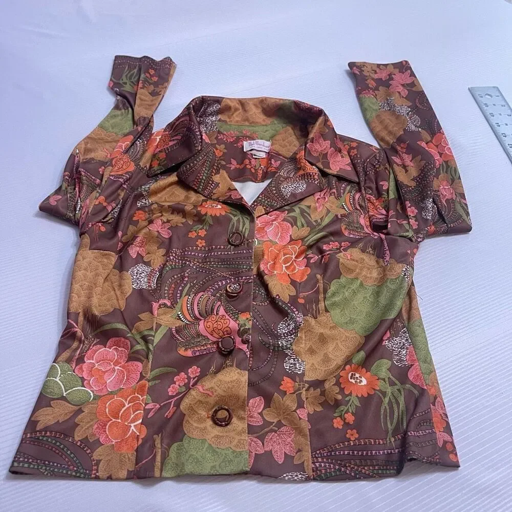 Mel Warshaw Vintage Floral 60s Retro Dress Size 12